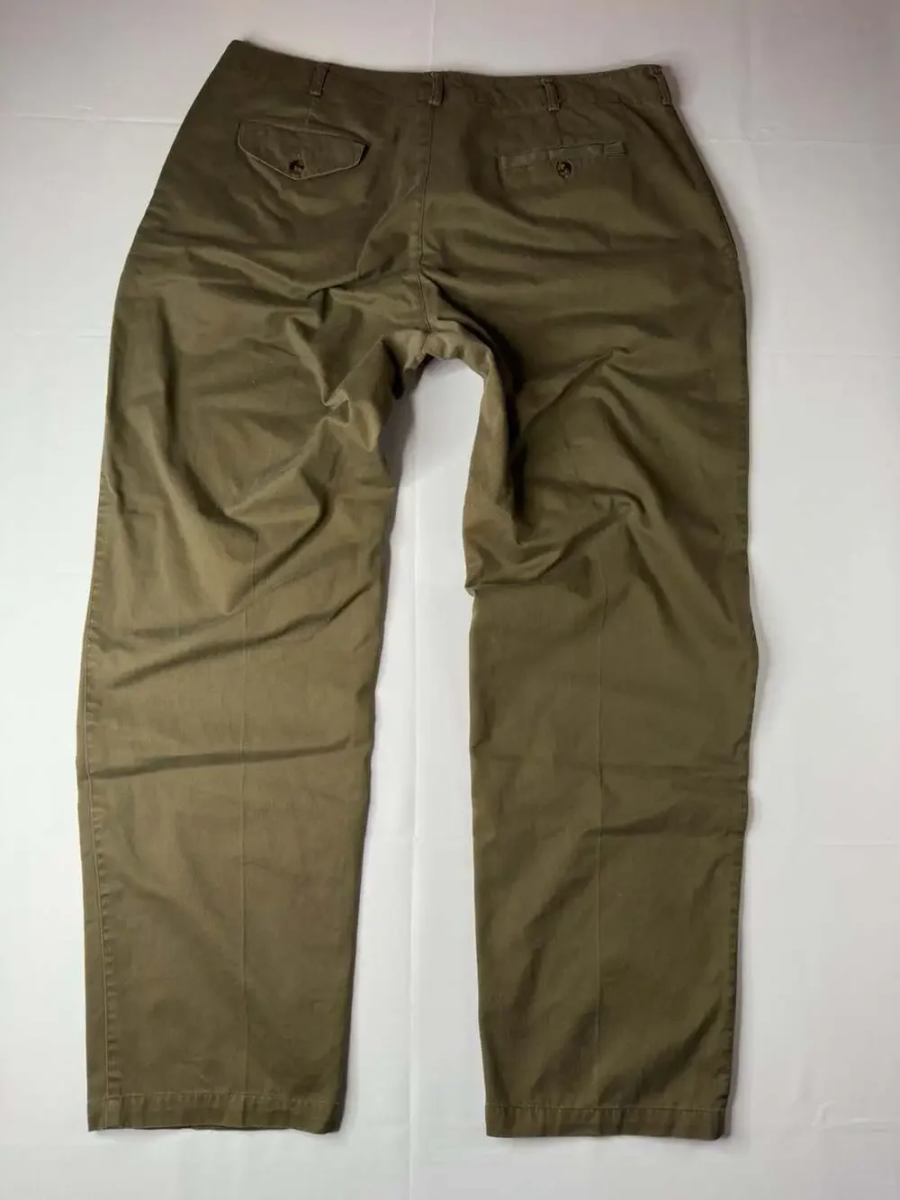 Bugle Boy Company Men's Olive Green Pleated Chino Pants 40x32